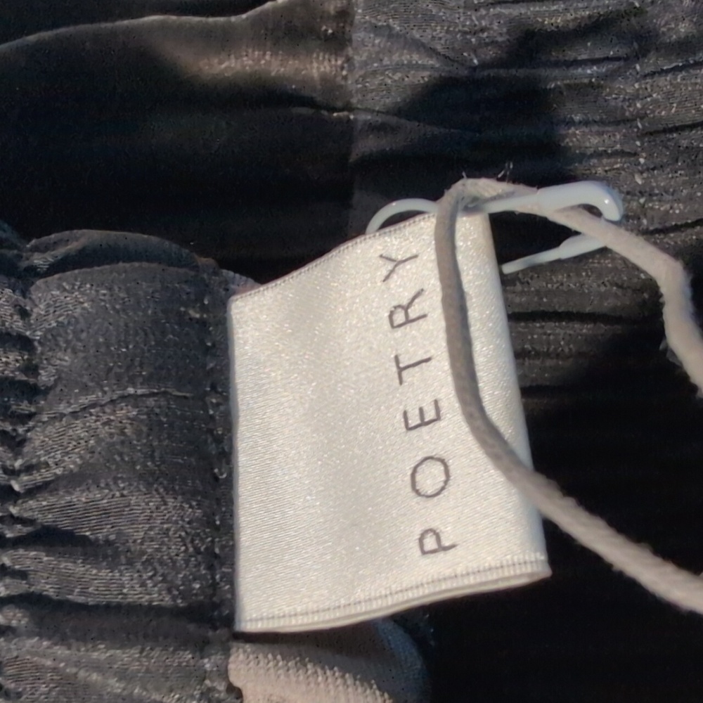 Poetry Women's Gray Velvet Silk Blend Midi Skirt elastic waist NWT Sz 14 - Picture 10 of 13
